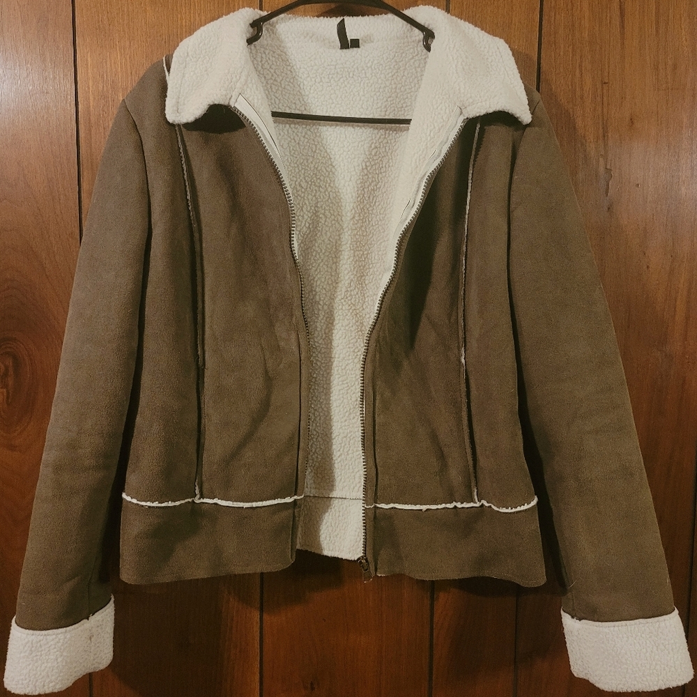 Light Brown Corduroy Sherpa Jacket